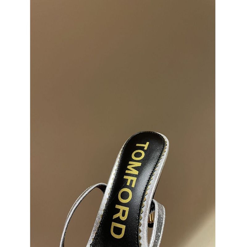 Tom?Ford Silver Padlock Sandals