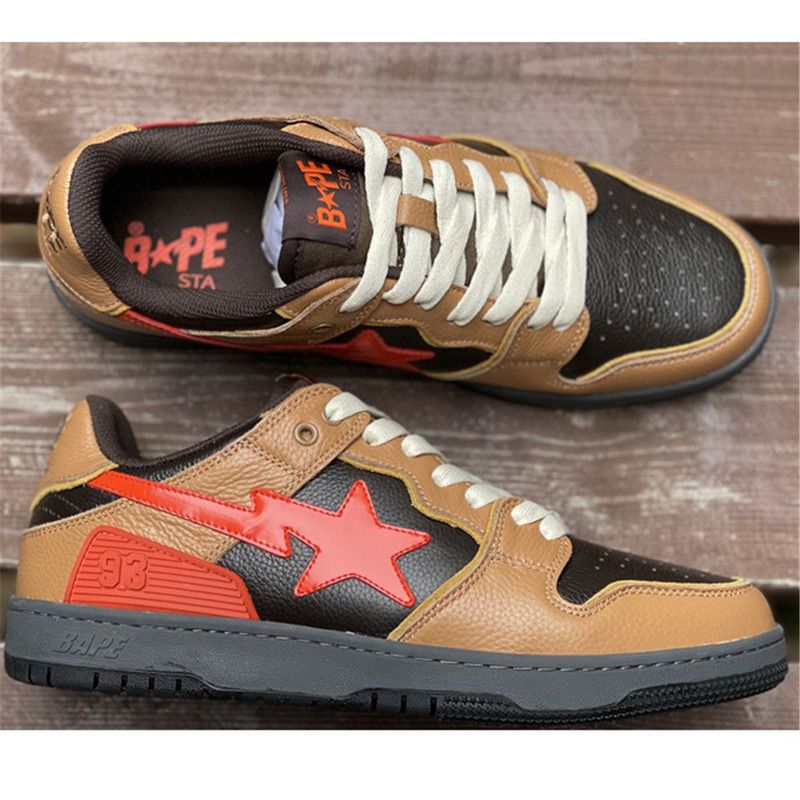 Bapesta Solebox Red Star Sneaker In Brown