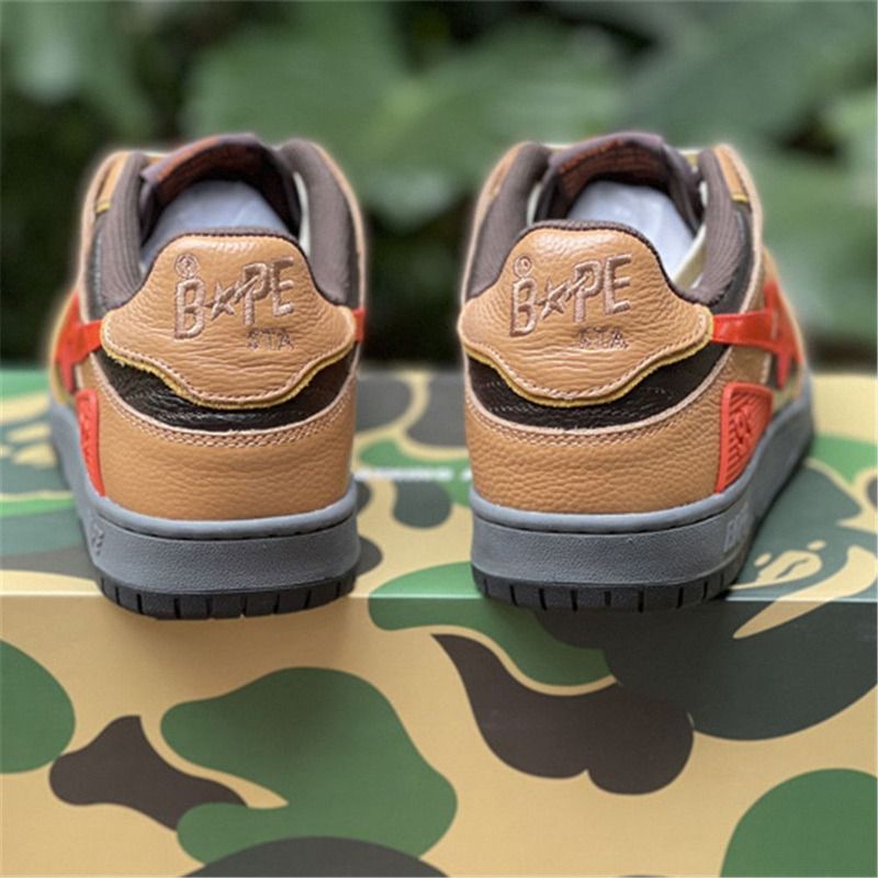 Bapesta Solebox Red Star Sneaker In Brown