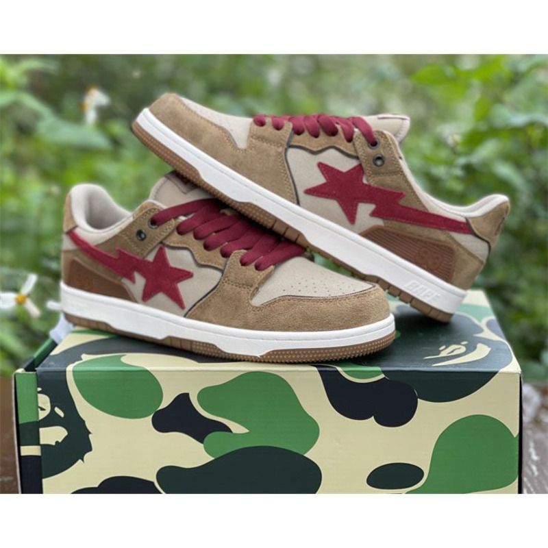 Bapesta Solebox Red Star Sneaker In Brown