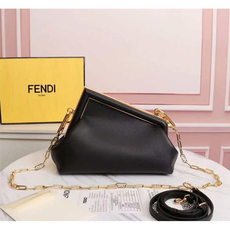 F**di first small black leather bag