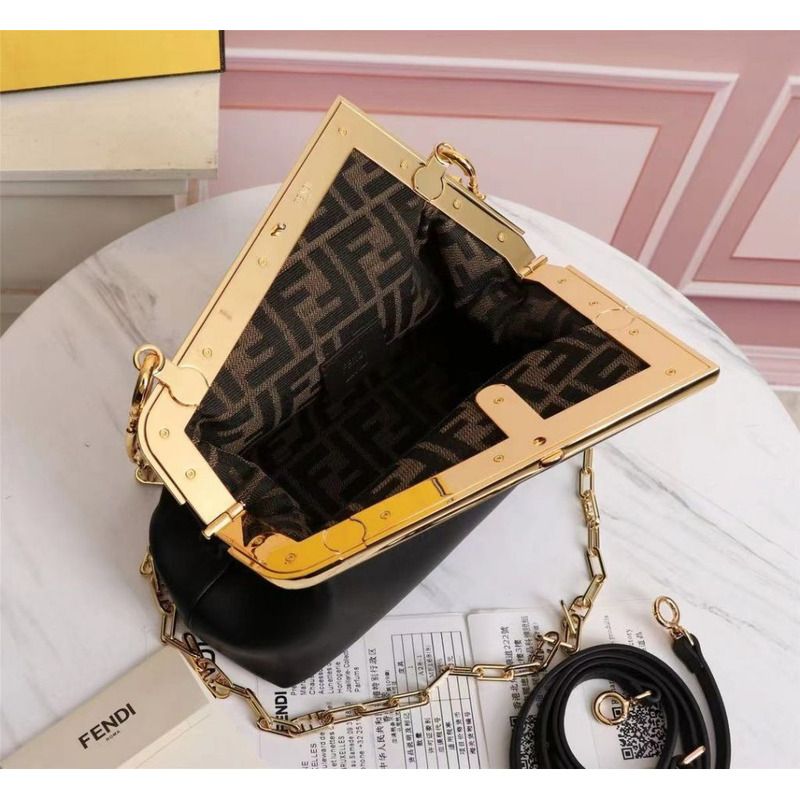 F**di first small black leather bag