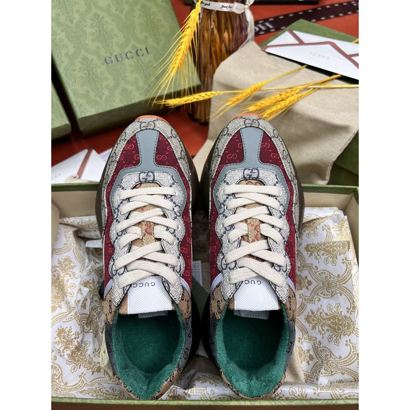 g*u*i rhyton gg-S*p*e canvas trainers  brown/beige