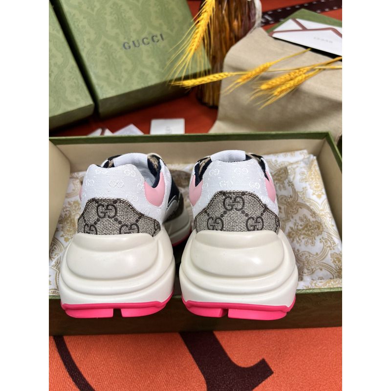 g*u*i rhyton gg-S*p*e canvas trainers pink/blue