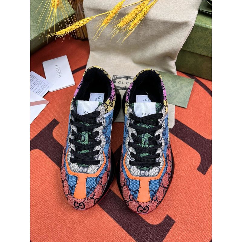 g*u*i rhyton gg-S*p*e canvas trainers multi-colors