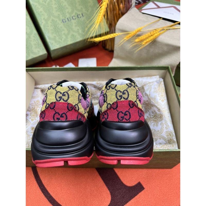 g*u*i rhyton gg-S*p*e canvas trainers multi-colors