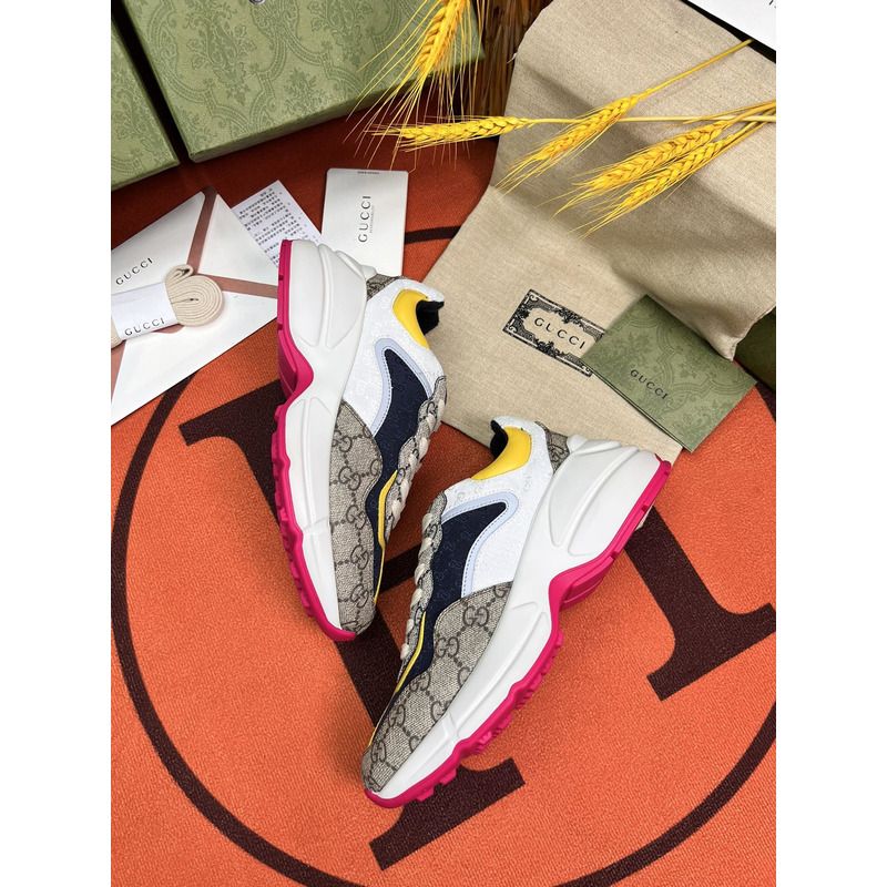 g*u*i rhyton gg-S*p*e canvas trainers beige/blue