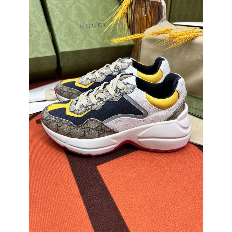 g*u*i rhyton gg-S*p*e canvas trainers beige/blue