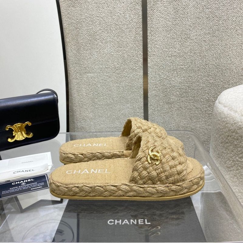 Ch*el womens slide sandals