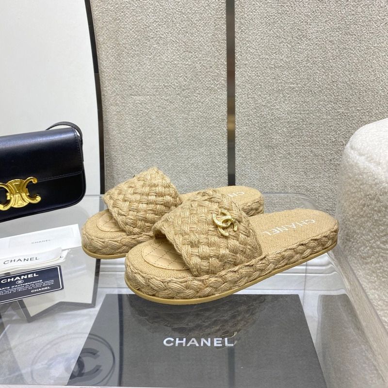 Ch*el womens slide sandals