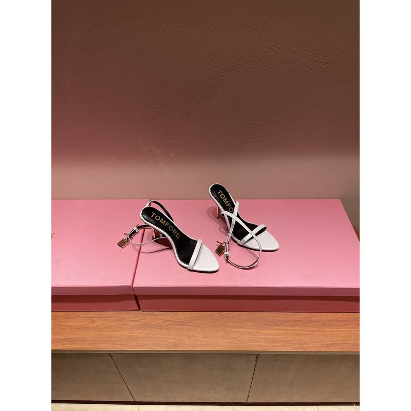 Tom Ford White PADLOCK SANDALS