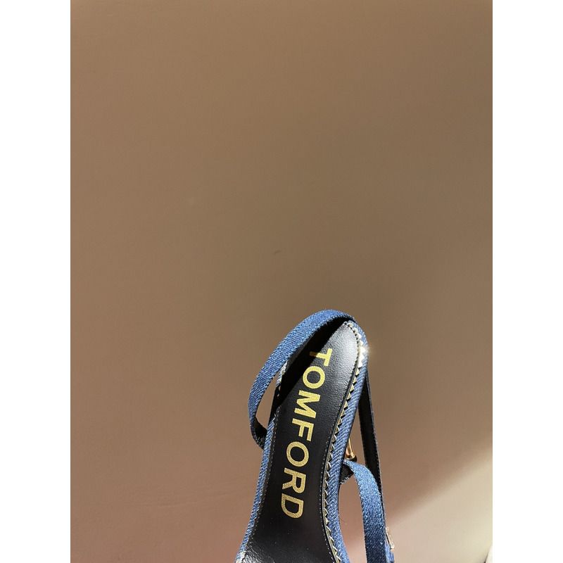 Tom Ford DENIM PADLOCK SANDALS IN BLUE