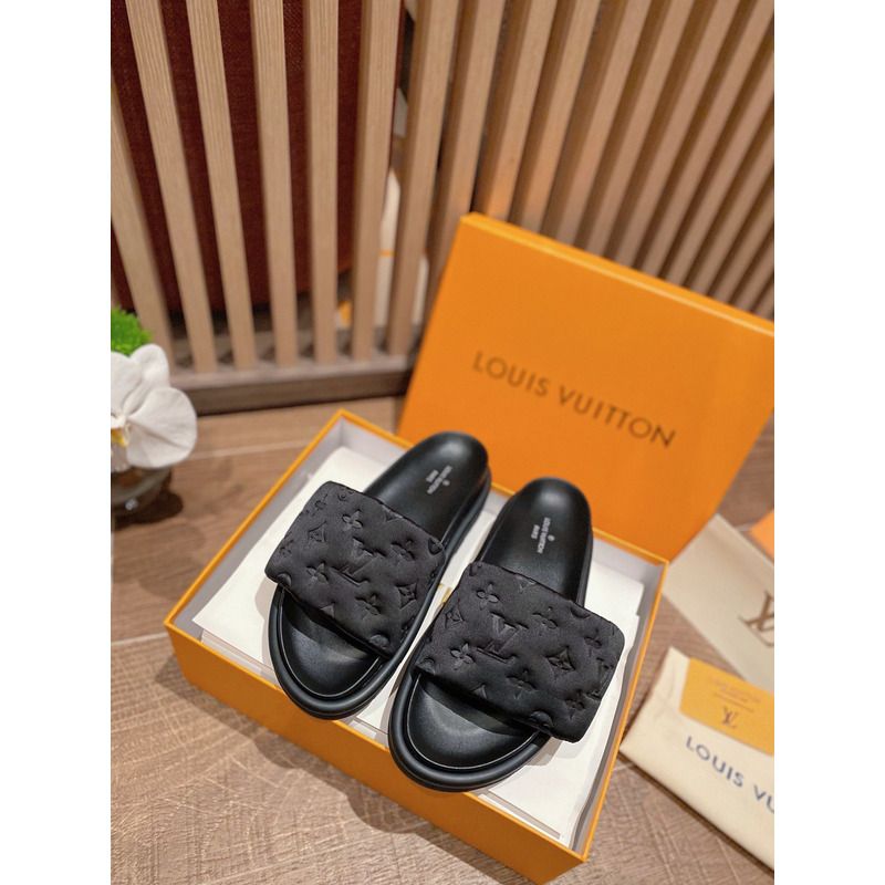 LV POOL PILLOW BLACK SLIDES