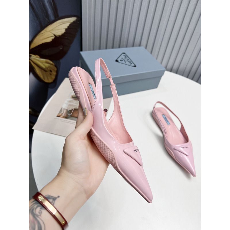 Pra*a leather flat sandals pink