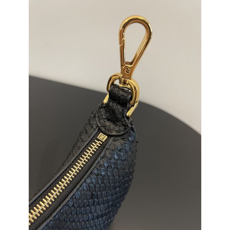 F**di graphy mini laminated leather bag black