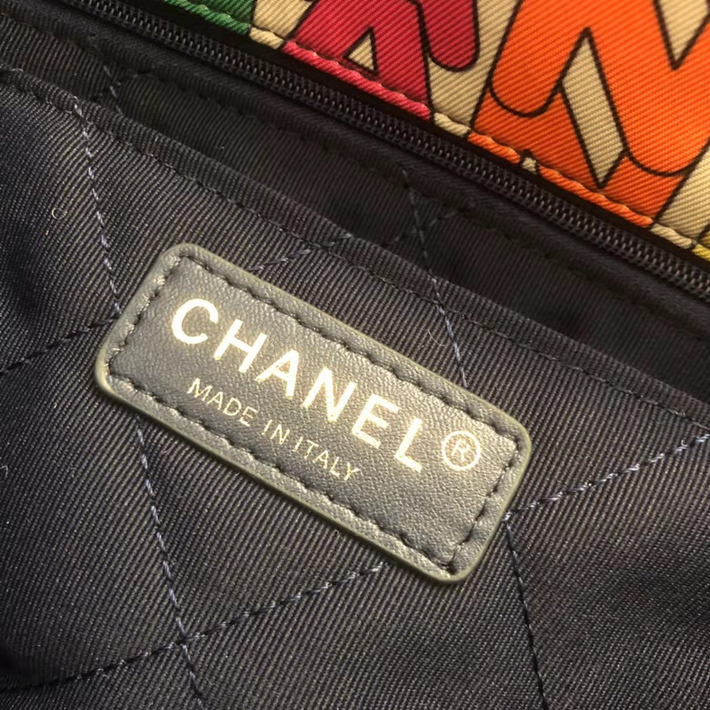 Ch*el flap bag Ch*el words printed colorful