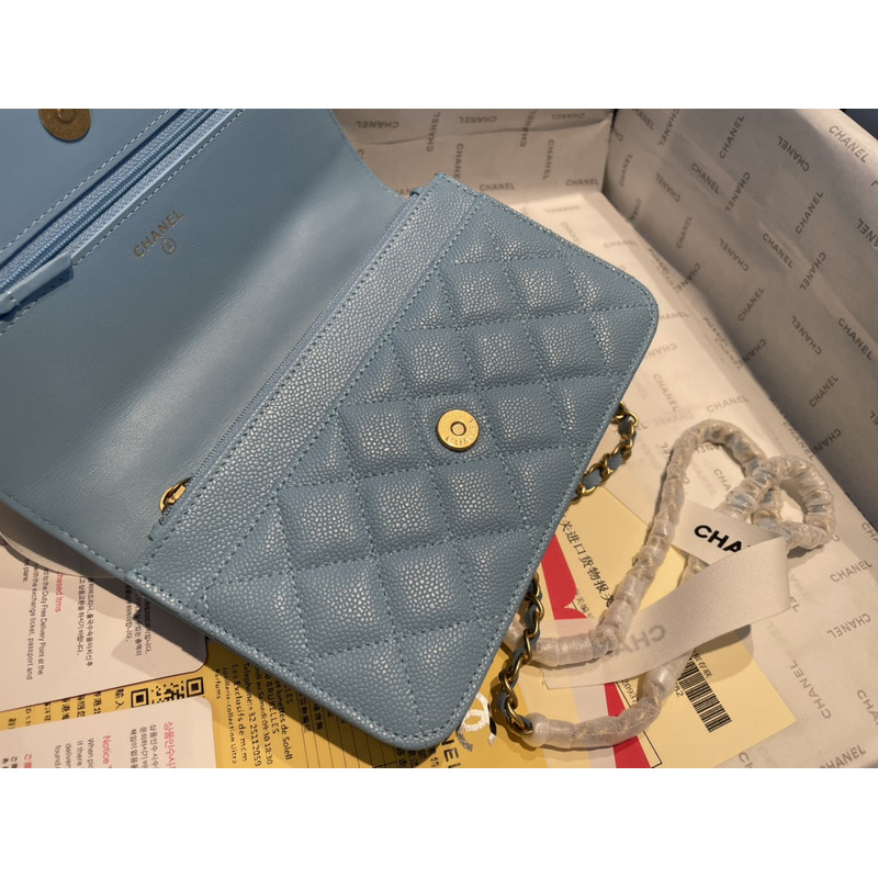 Ch*el coco trendy woc handle bag blue