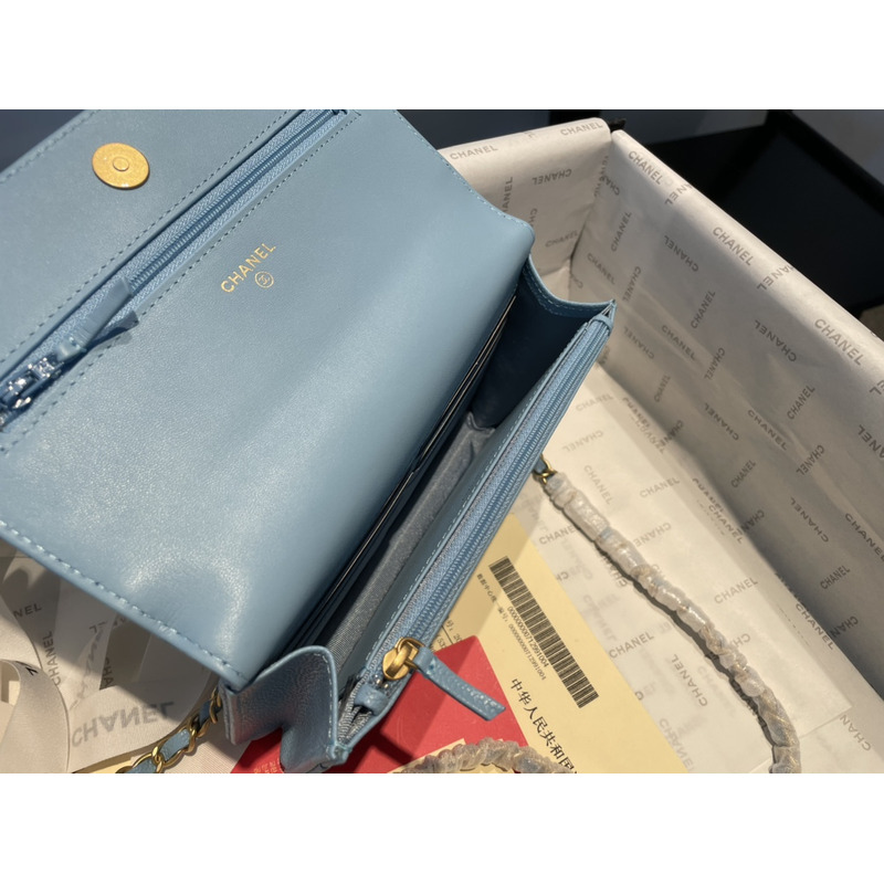 Ch*el coco trendy woc handle bag blue