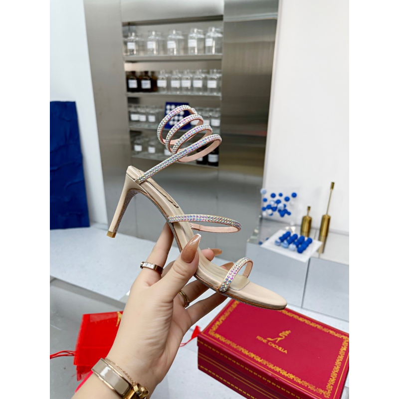 René Caovilla Cleo Glittered Sandals