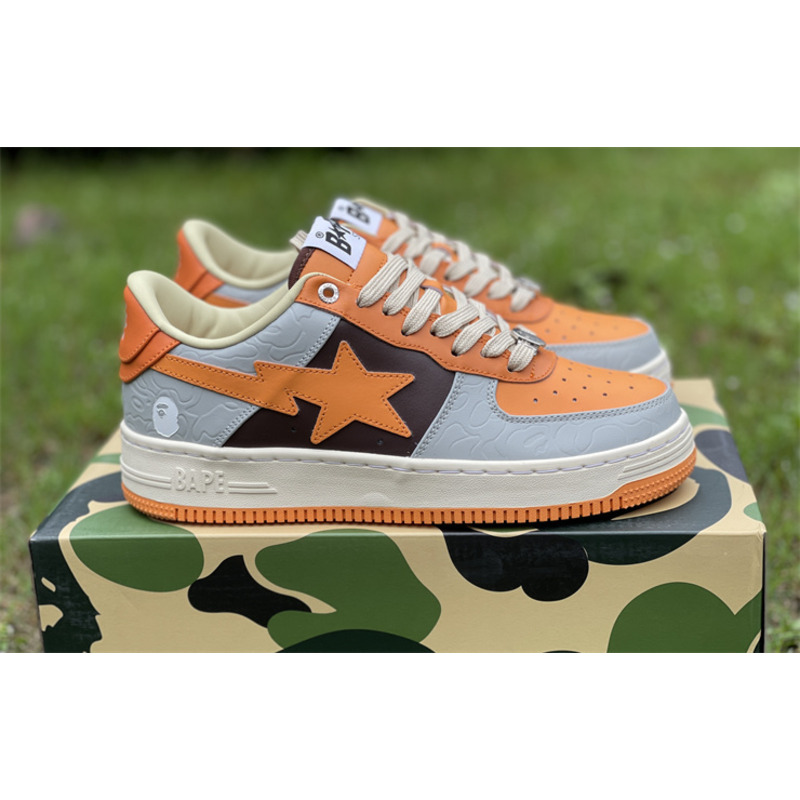 A Bathing Ape Bape Sta Low Sneaker Orange Gray
