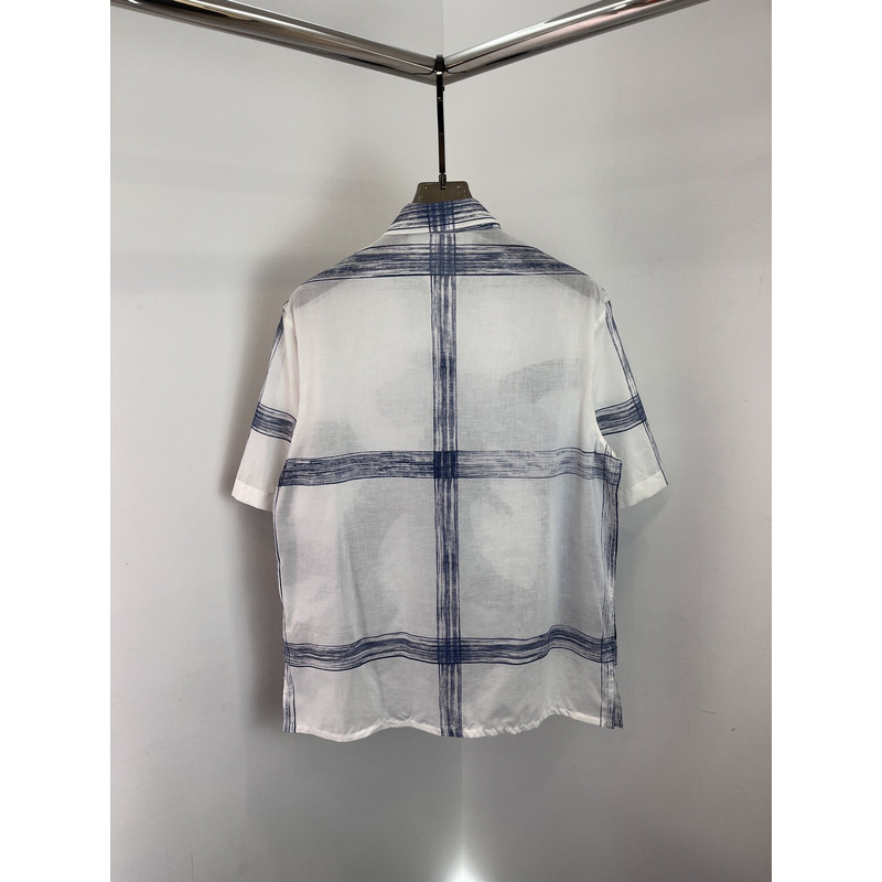 D*or and jack kerouac short-sleeved shirt white cotton canvas