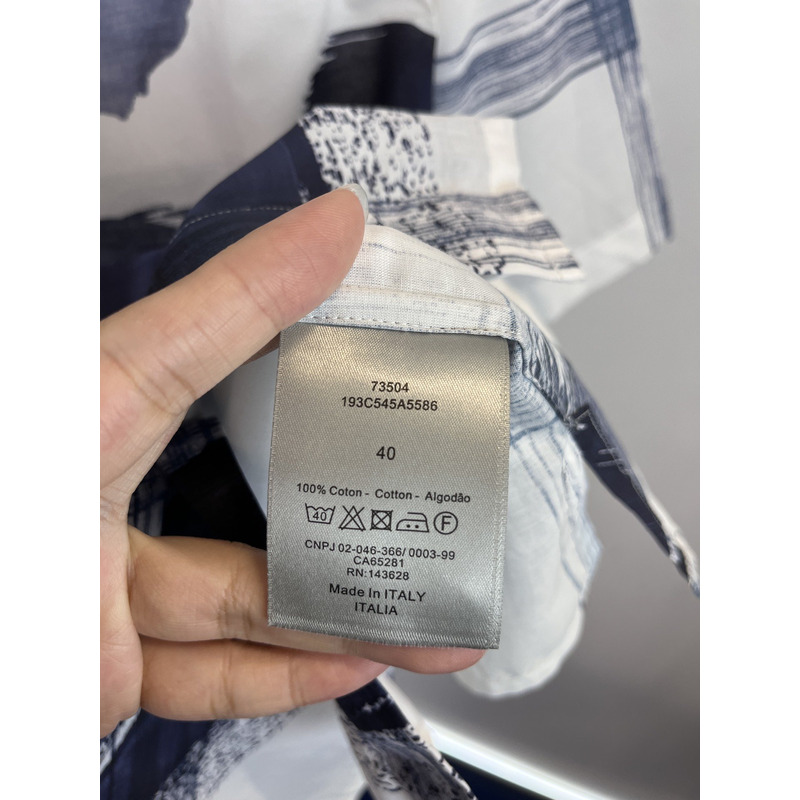 D*or and jack kerouac short-sleeved shirt white cotton canvas