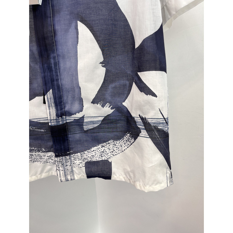 D*or and jack kerouac short-sleeved shirt white cotton canvas