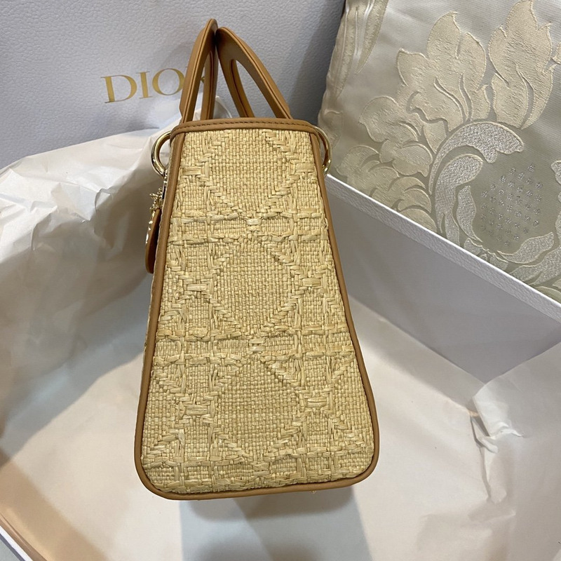 D*or medium lady D*or bag raffia cannage 24 x 20 x 11