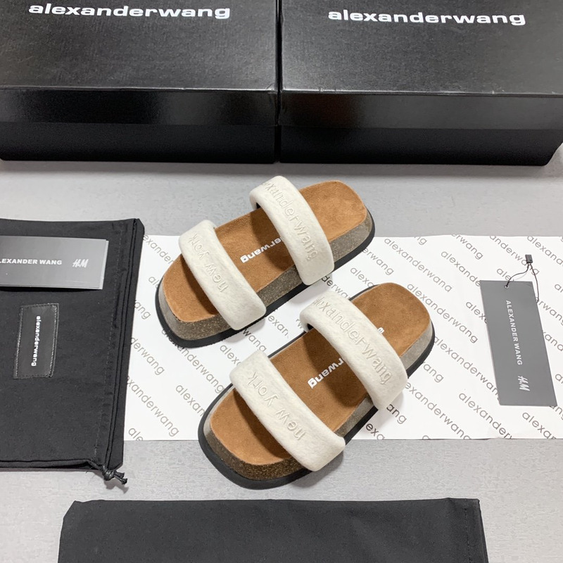 Alexander Wang Embroidered-Logo Open-Toe Sandals White