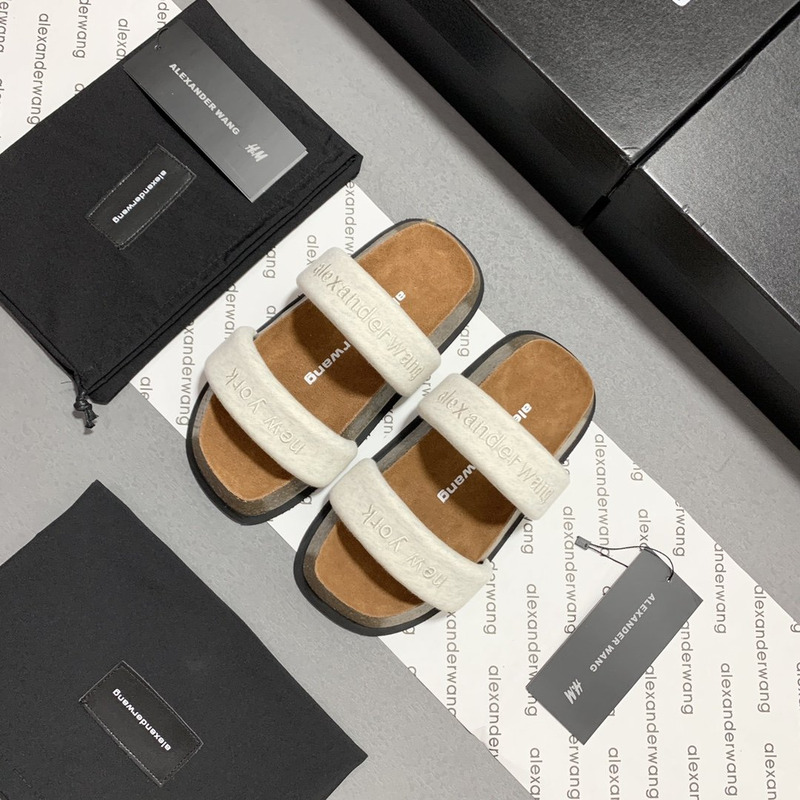 Alexander Wang Embroidered-Logo Open-Toe Sandals White