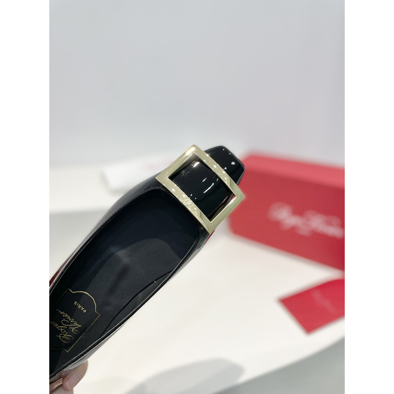 Roger Vivier Trompette Bellerine Patent-leather ballet Flats Slide Black