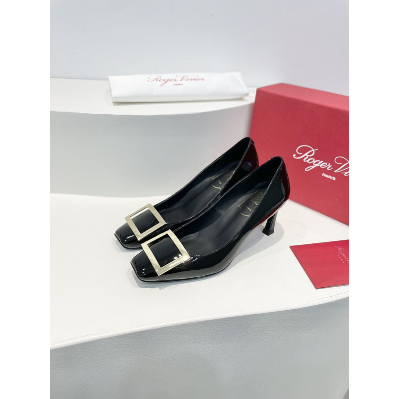Roger Vivier Trompette Bellerine Patent-leather ballet Flats Heel Black