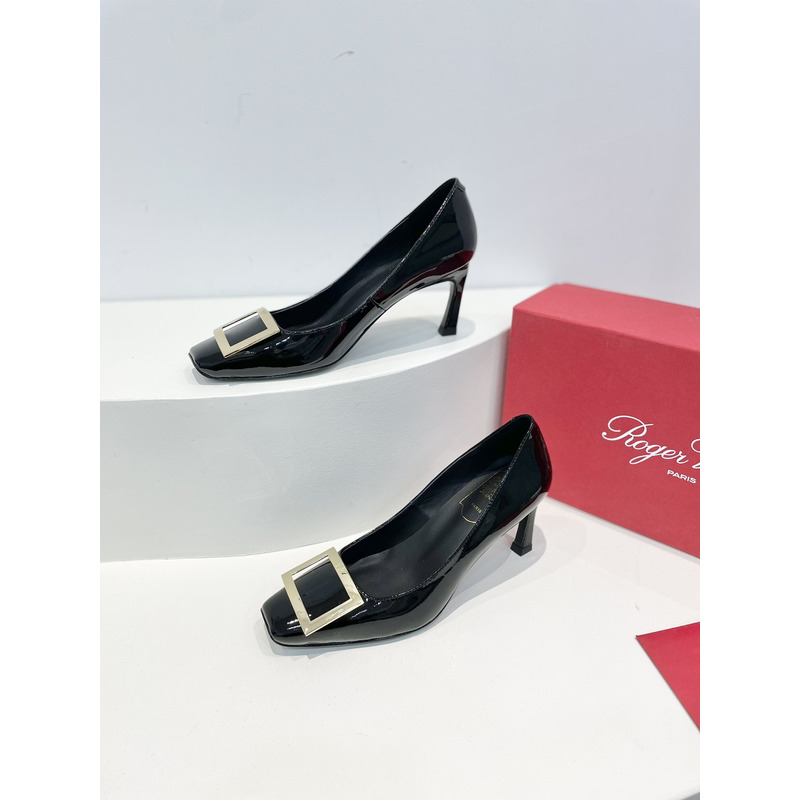 Roger Vivier Trompette Bellerine Patent-leather ballet Flats Heel Black