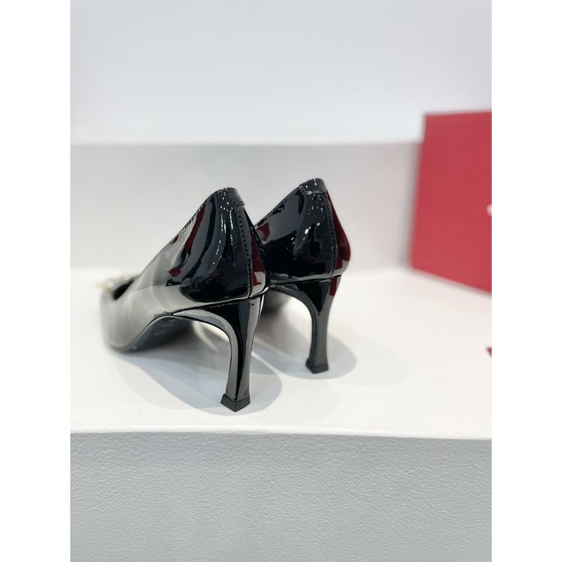 Roger Vivier Trompette Bellerine Patent-leather ballet Flats Heel Black