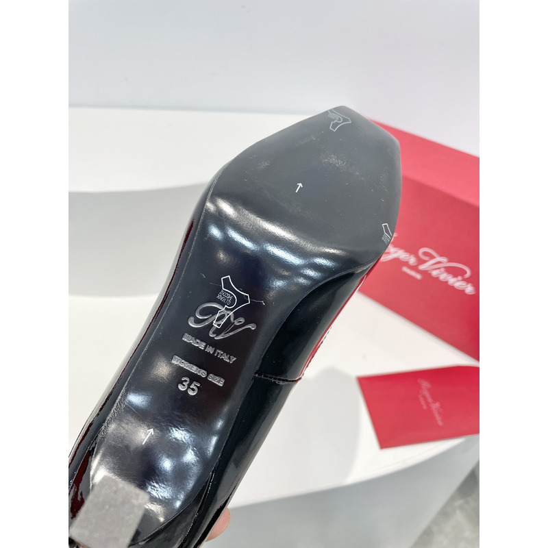 Roger Vivier Trompette Bellerine Patent-leather ballet Flats Heel Black