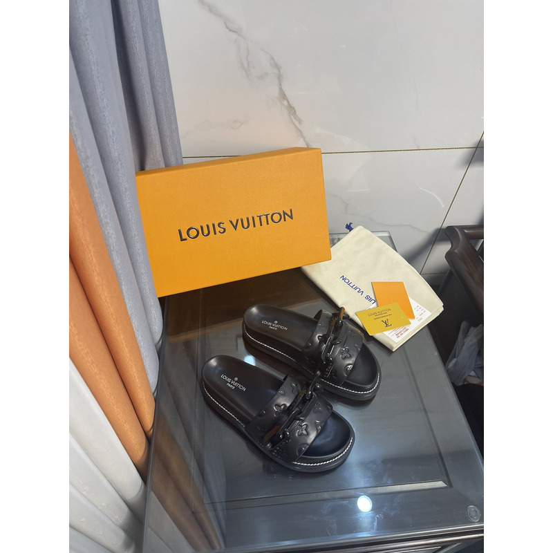 l**is V*t*n sunset flat comfort mule sapphire black