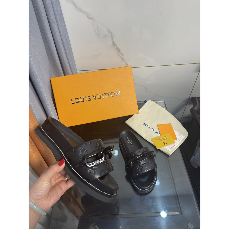 l**is V*t*n sunset flat comfort mule sapphire black