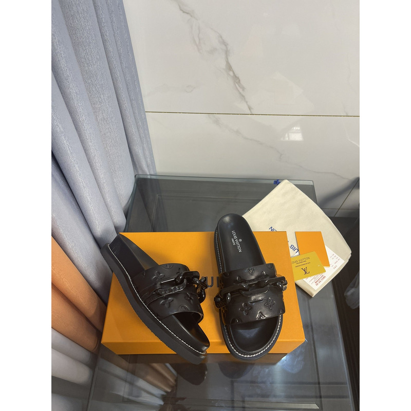 l**is V*t*n sunset flat comfort mule sapphire black