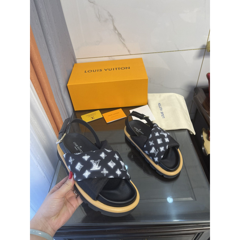 l**is V*t*n flat comfort sandal for summer black