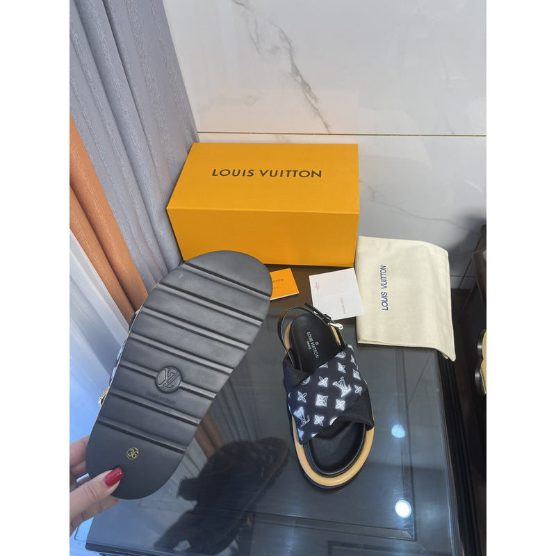 l**is V*t*n flat comfort sandal for summer black