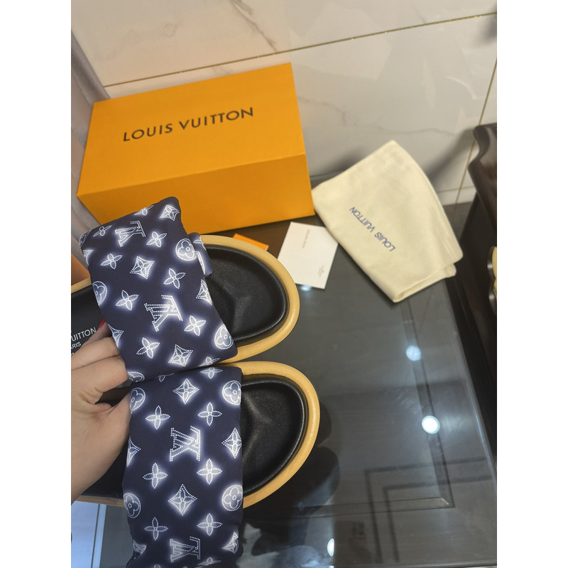 LV  Pool Pillow Comfort Mule Blue