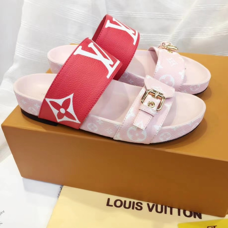 LV Bom Dia Red and Pink Mule