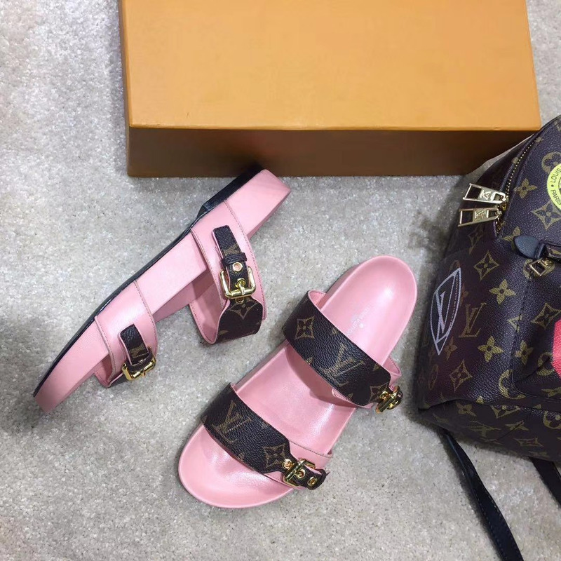 LV BOM DIA MULES MONOGRAM & Pink