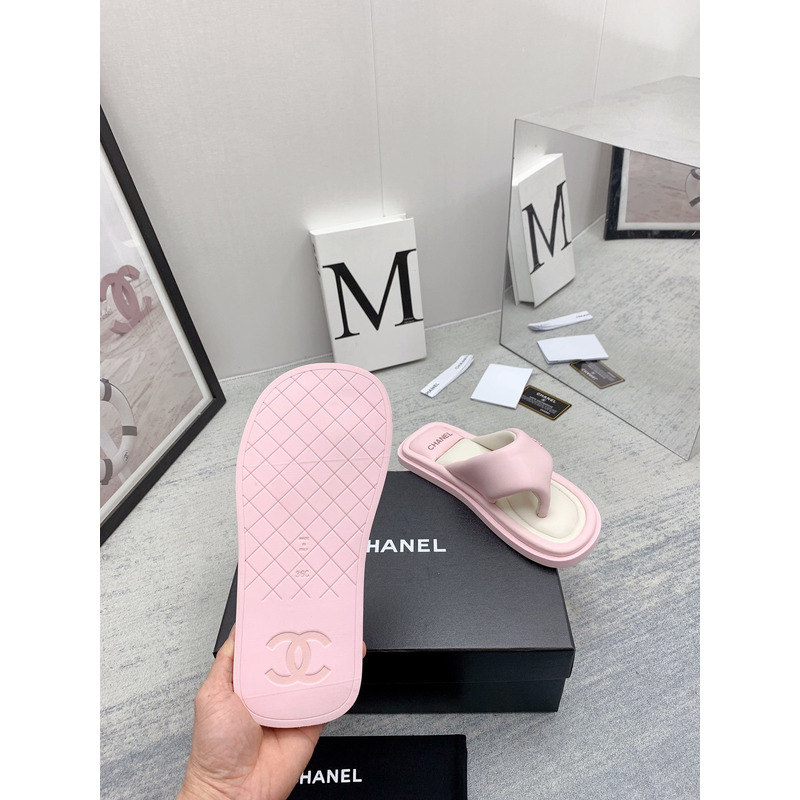 Ch*el thong sandals pink