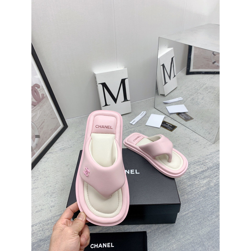 Ch*el thong sandals pink