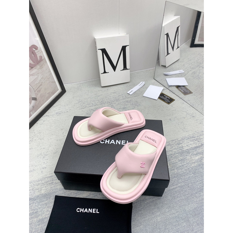 Ch*el thong sandals pink