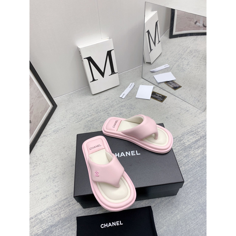 Ch*el thong sandals pink