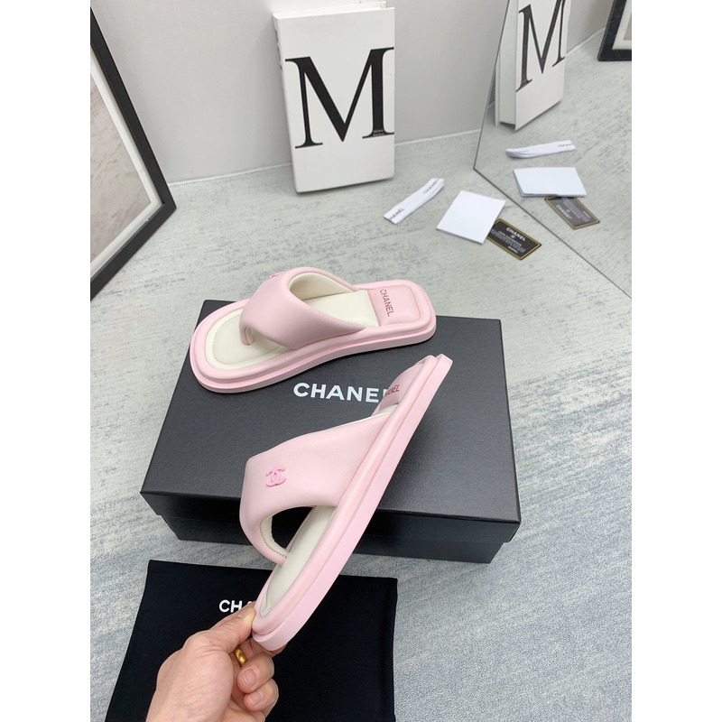 Ch*el thong sandals pink