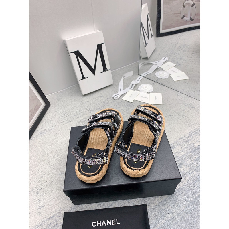 Ch*el Ch*el knitwear sandals mottle