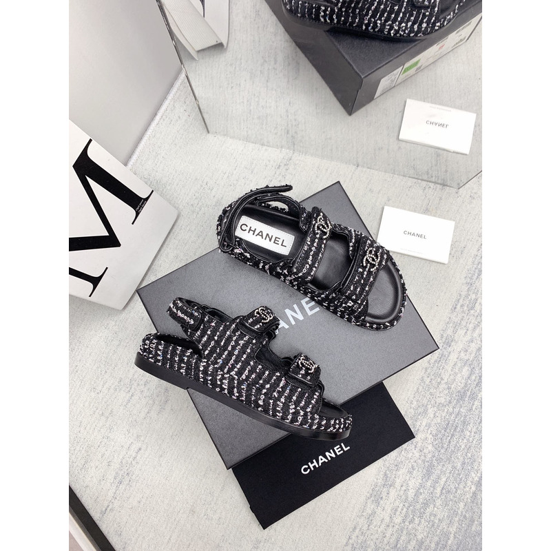 Ch*el knitwear sandal black